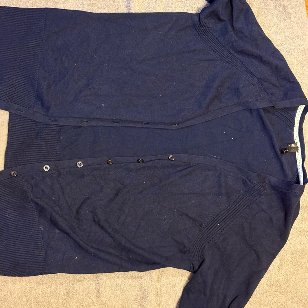 Maurices Navy Blue Button-Up Tunic cardigan